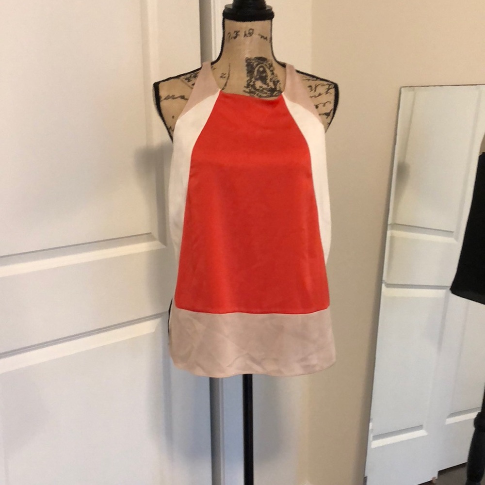 Lovely silk AT color block top